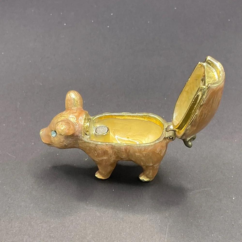 VINTAGE MONET ENAMELED PIG TRINKET‎ BOX